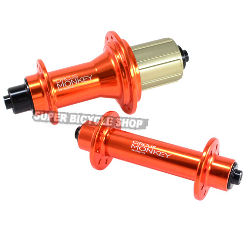 Circus Monkey HRW Road Hubs, 24 Hole,1 Pair, Orange
