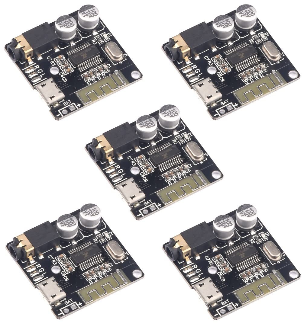 Aideepen 5PCS BT 5.0 Stereo Audio Receiver Module, 3.7-5V MP3 Decoder Board a...