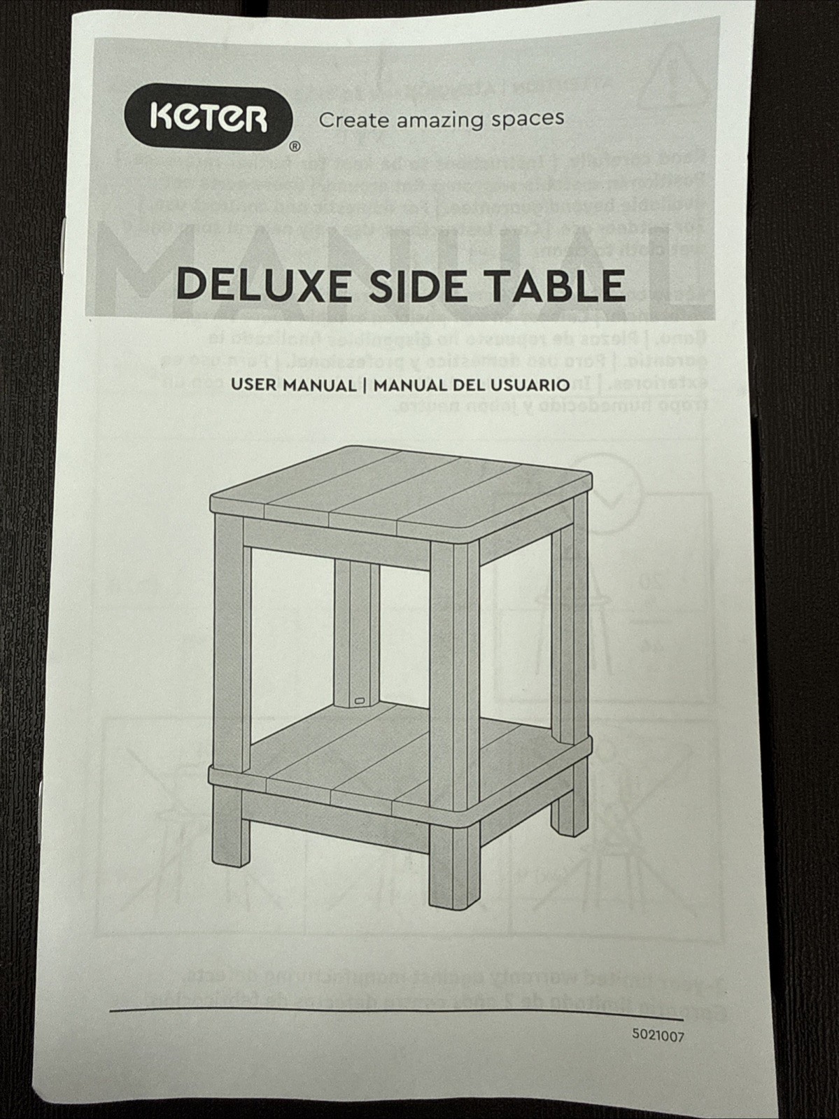 Keter Deluxe Adirondack Side Table - Brown