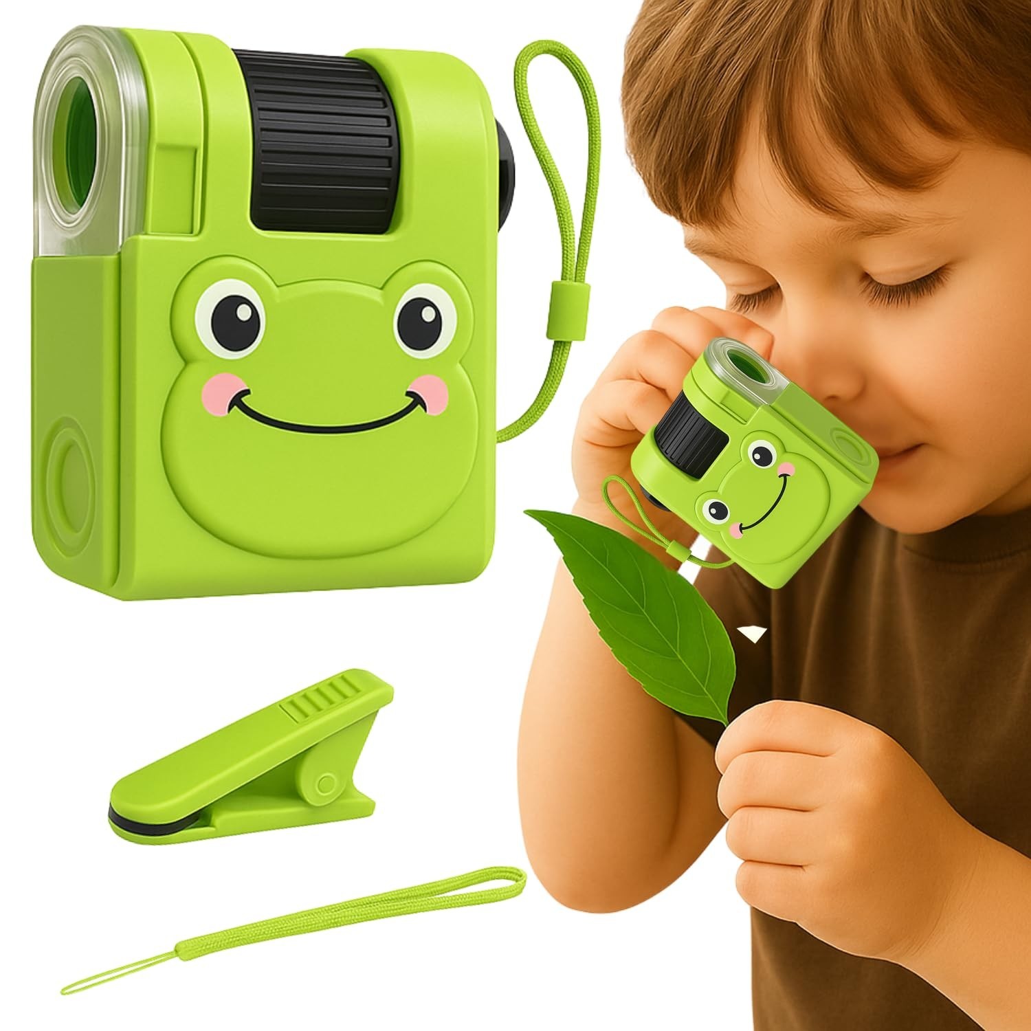 2026 New Kids Pocket Microscope Toy - 60x-80x Handheld Portable Science Kit with