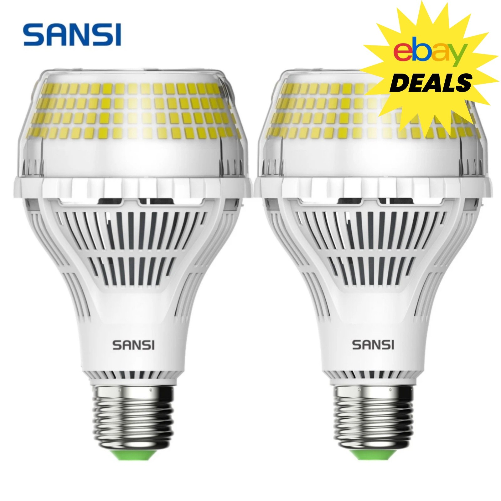 2 pcs LED Light Bulbs 40W 6000lm 400W Equivalent A21 5000K Daylight Lamps SANSI