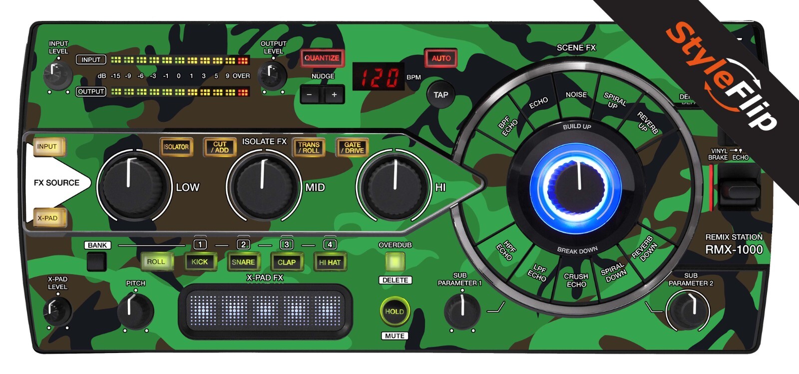 Pioneer Remix Station RMX-1000 Skin | Camo Green | Protective Decal | StyleFlip