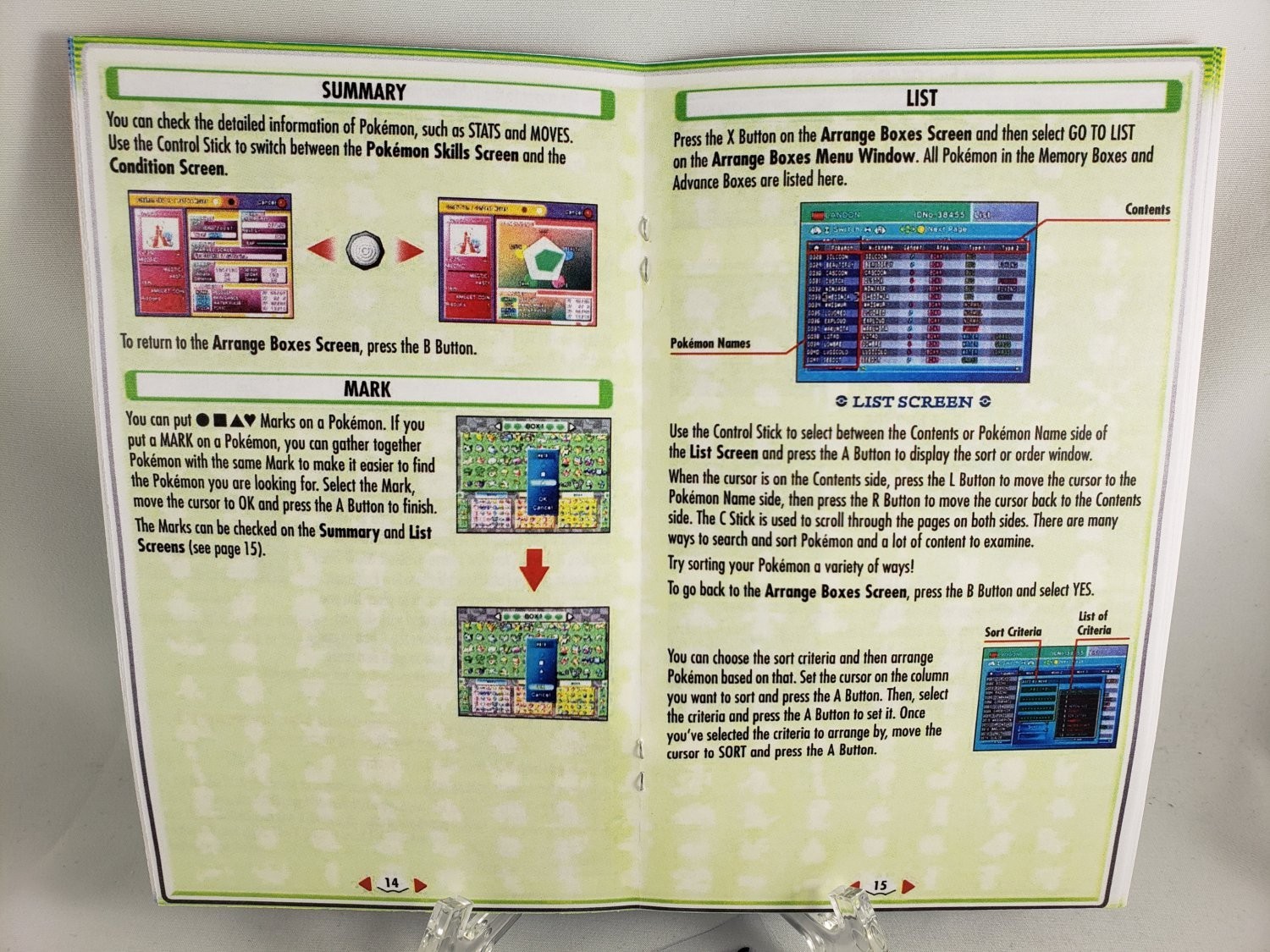 MANUAL GCN - POKEMON BOX RUBY & SAPPHIRE Nintendo Gamecube Replcemnt Instruction