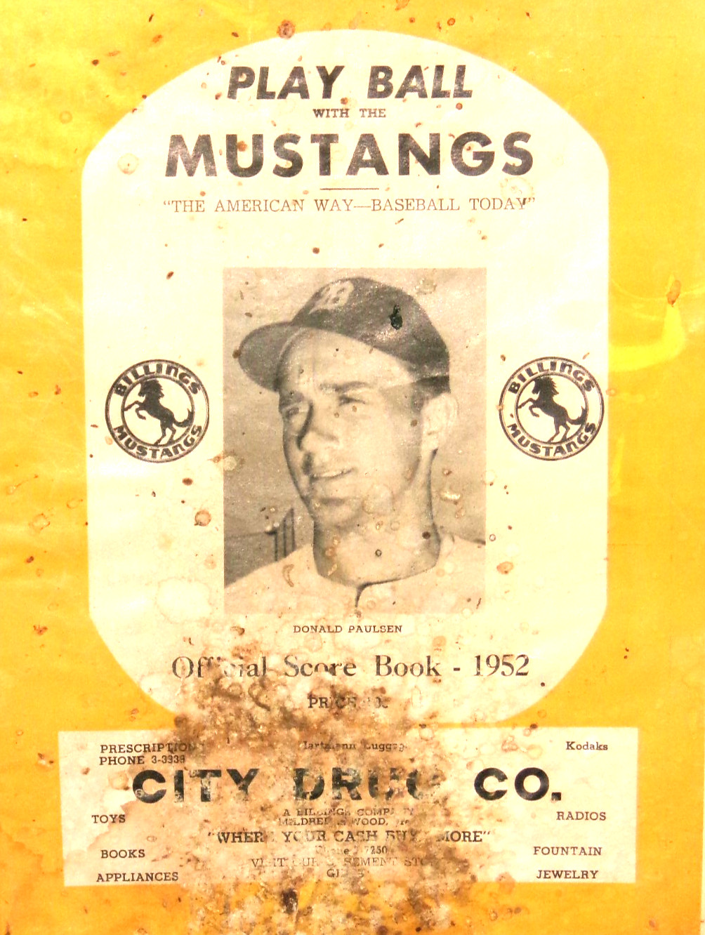 1952 Billings Mustangs Souvenir Program & Scorebook, P