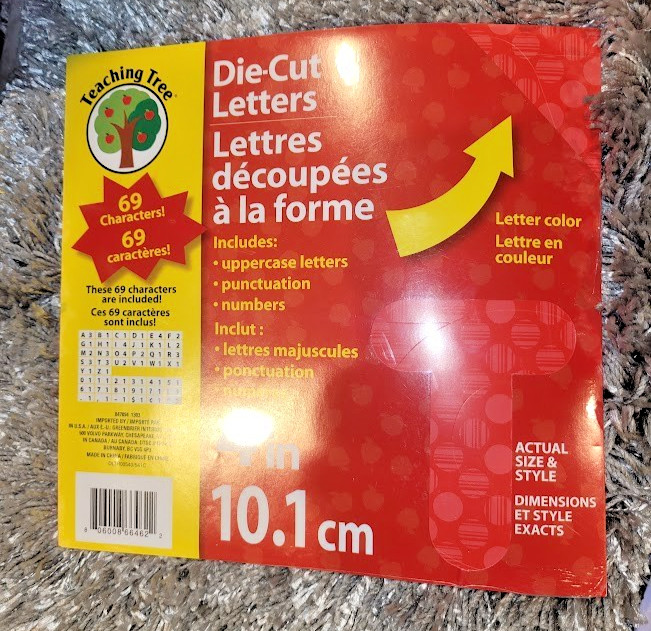 Die Cut Letters 4 Inch NEW Teaching Tree 69 Characters RED Pattern