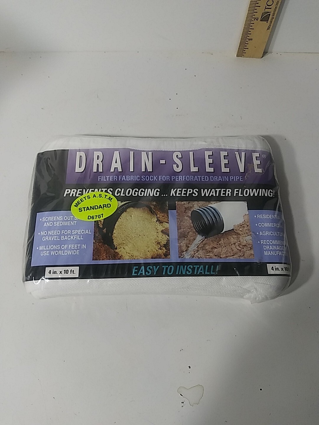 Drain Sleeve  10 ft. X 4in. Drain Pipe Sock