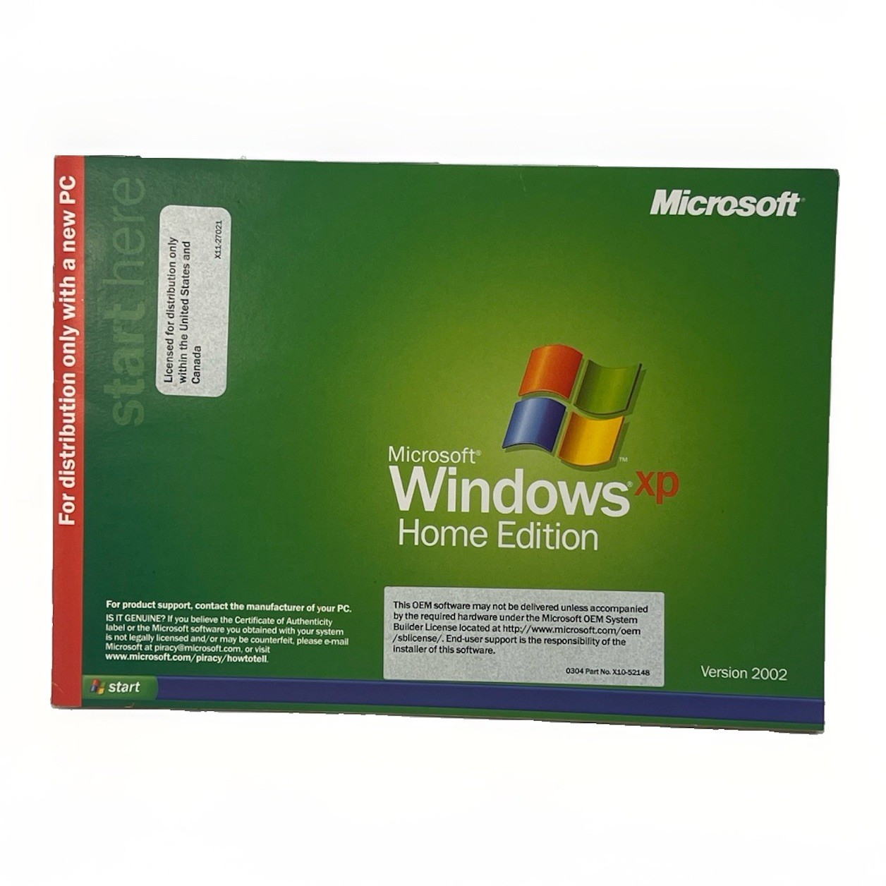 Microsoft Windows XP Home Edition Version 2002 OEM CD w/ Booklet Genuine