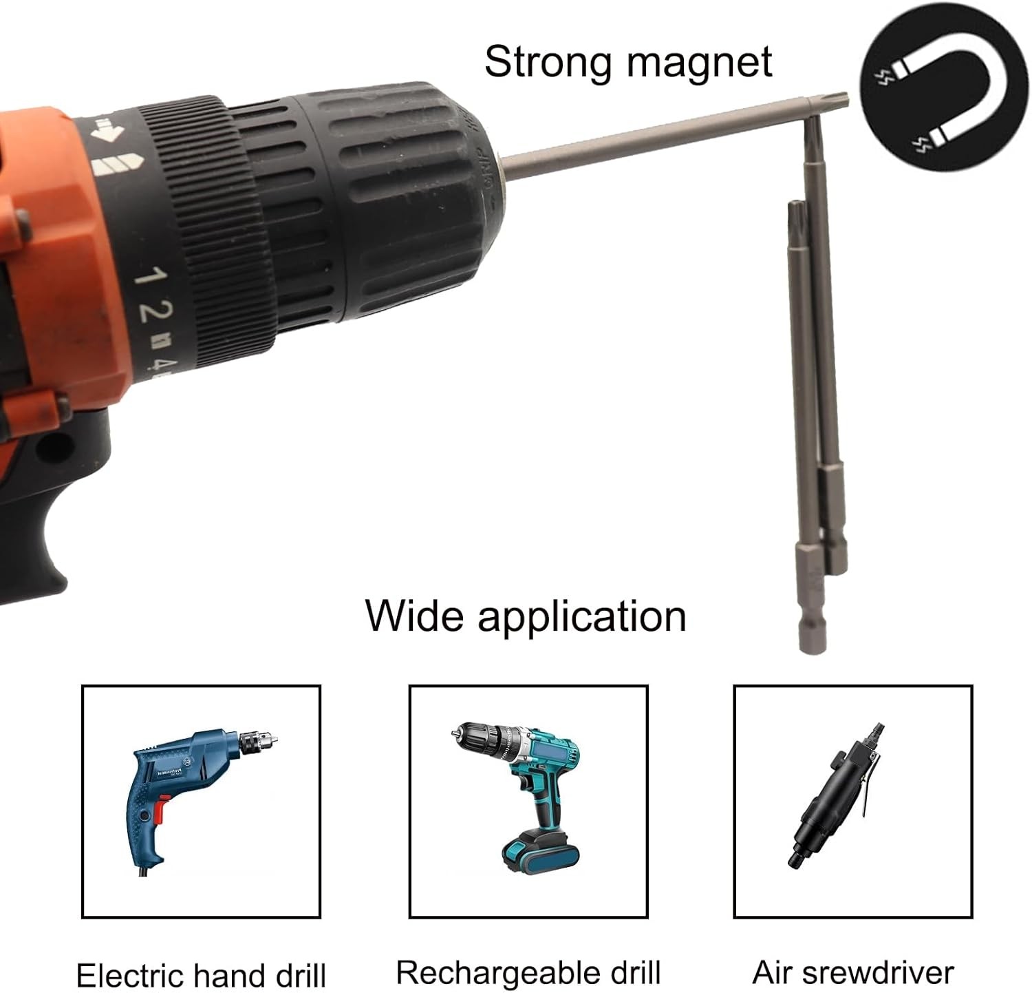 11pcs T6-T40 Magnetic Head Torx Screwdriver Bit Set Security Tamper Proof Star