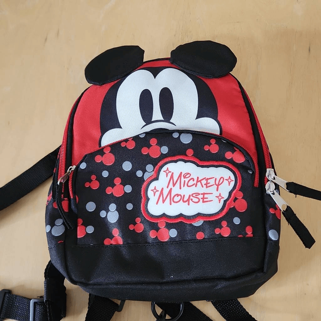 Baby Disney harness backpack and mickey mouse plush bundle