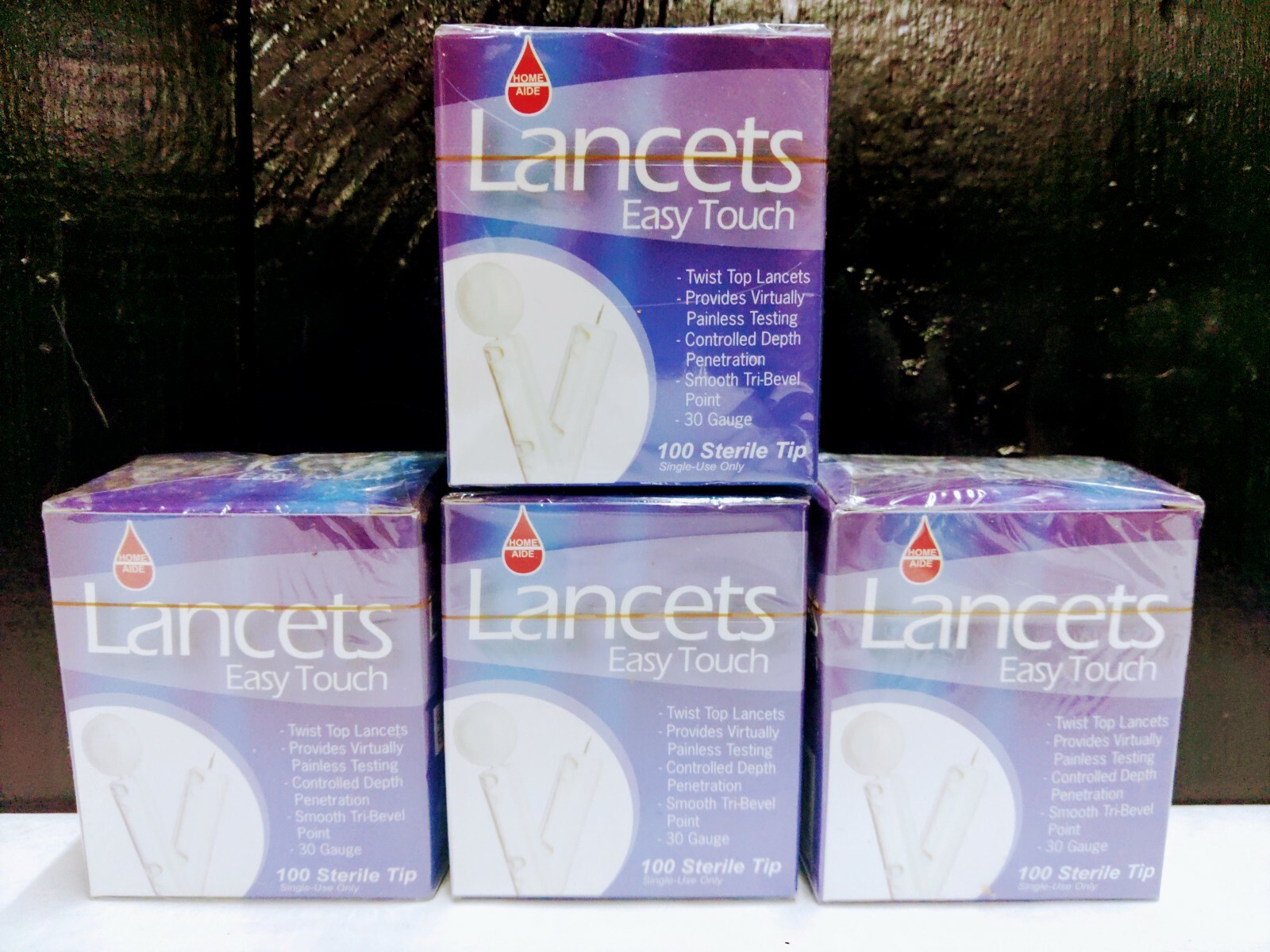 Home Aide Lancets Easy Touch 30 Gauge Thin Sterile Tip 100 Count Boxes NSP