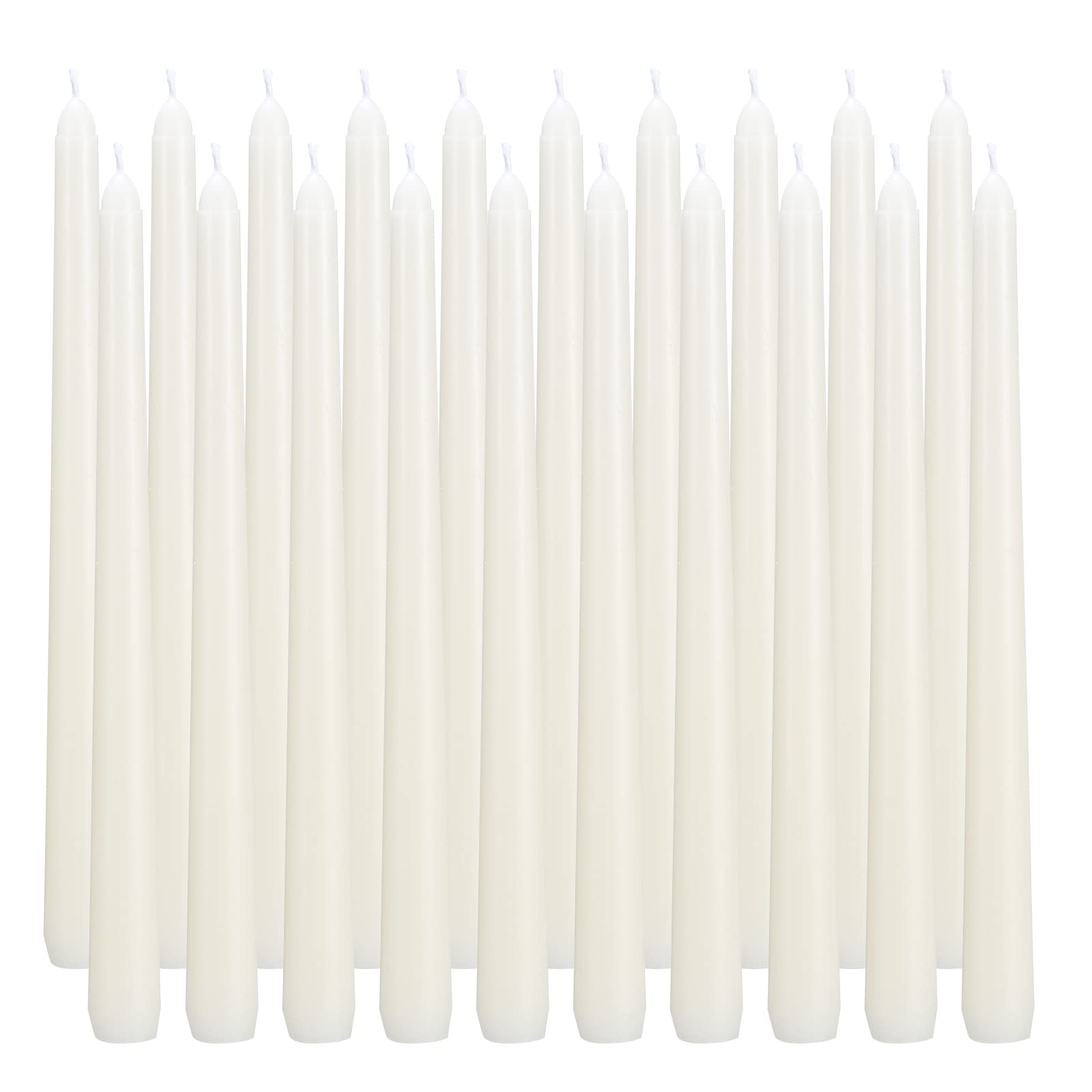 flamecan Ivory Taper Candles, Set of 20 Unscented and 20 Pack,