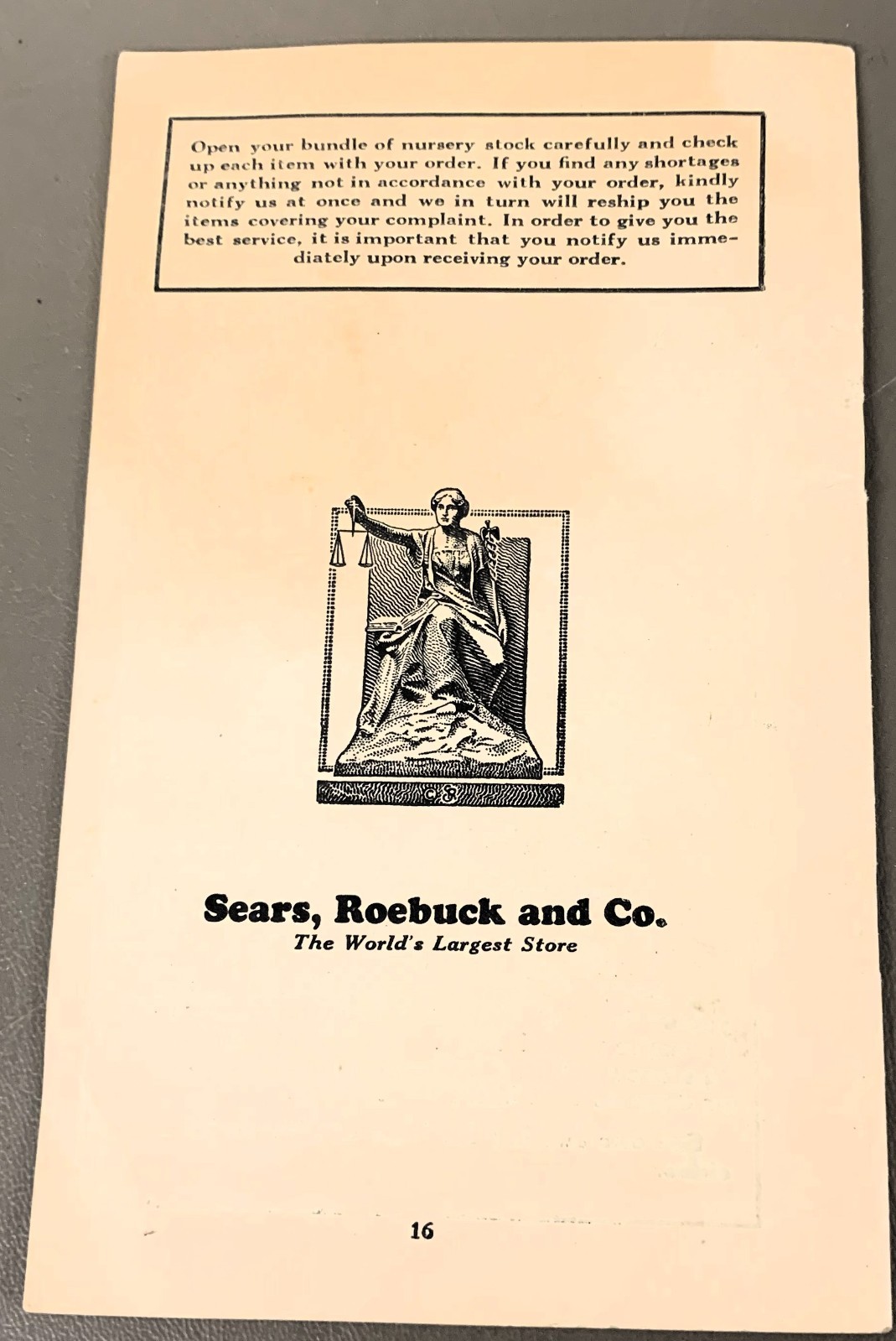 # K2553 SEARS, ROEBUCK & CO. BROCHURE, " PLANTING & PRUNING "
