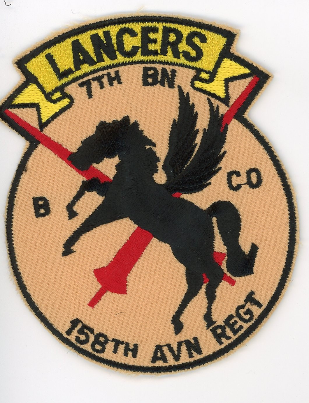 PATCH HELICOPTER ARMY 7tH BN 158th AVN REGT LANCERS IRO NON PARCHE