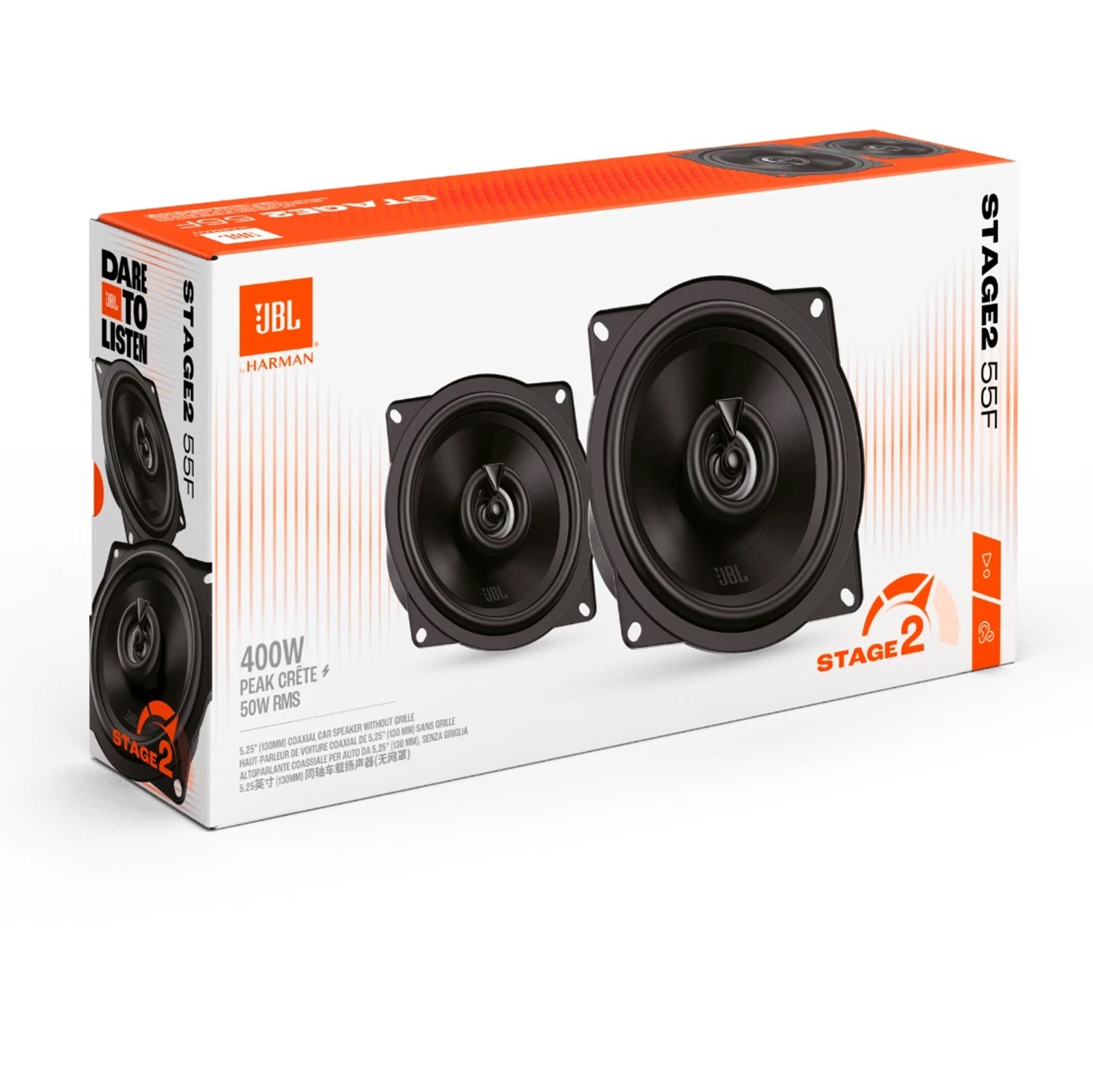 JBL Stage2 5.25" Front & Rear 400W Speaker Package for 2007-2017 Jeep Wrangler