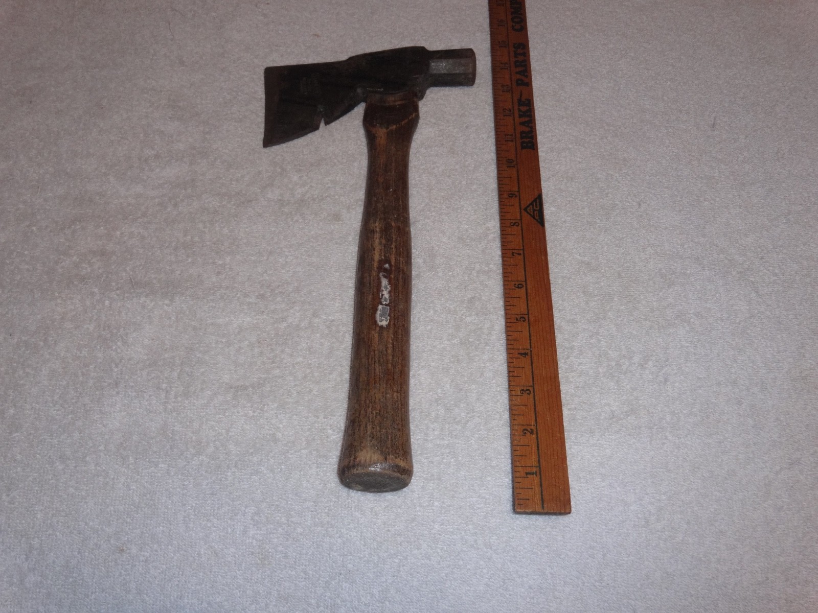 ANTIQUE ORIGINAL 14" STANLEY WOOD & METAL AX+ HAMMER 59 WEAR SAFETY GOGGLES TOOL