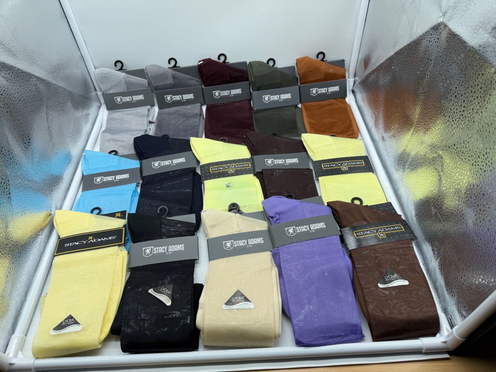 NEW STACY ADAMS MENS SILKY  NYLON CREW SOCKS SHOE SIZE 6-12.5