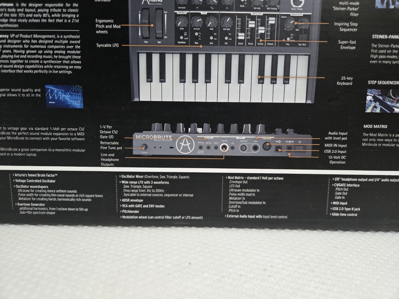 Arturia MicroBrute Analog Synthesizer Keyboard Midi USB