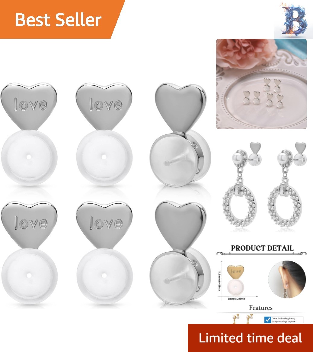 3 Pairs of  Silicone Earring Backs: Lifter for Heavy or Stud Earrings