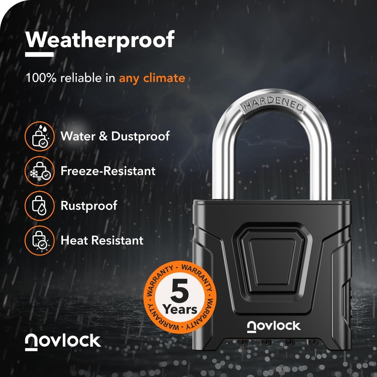 Outdoor Combination Lock – Heavy Duty, Large, Weatherproof Padlock with Code –
