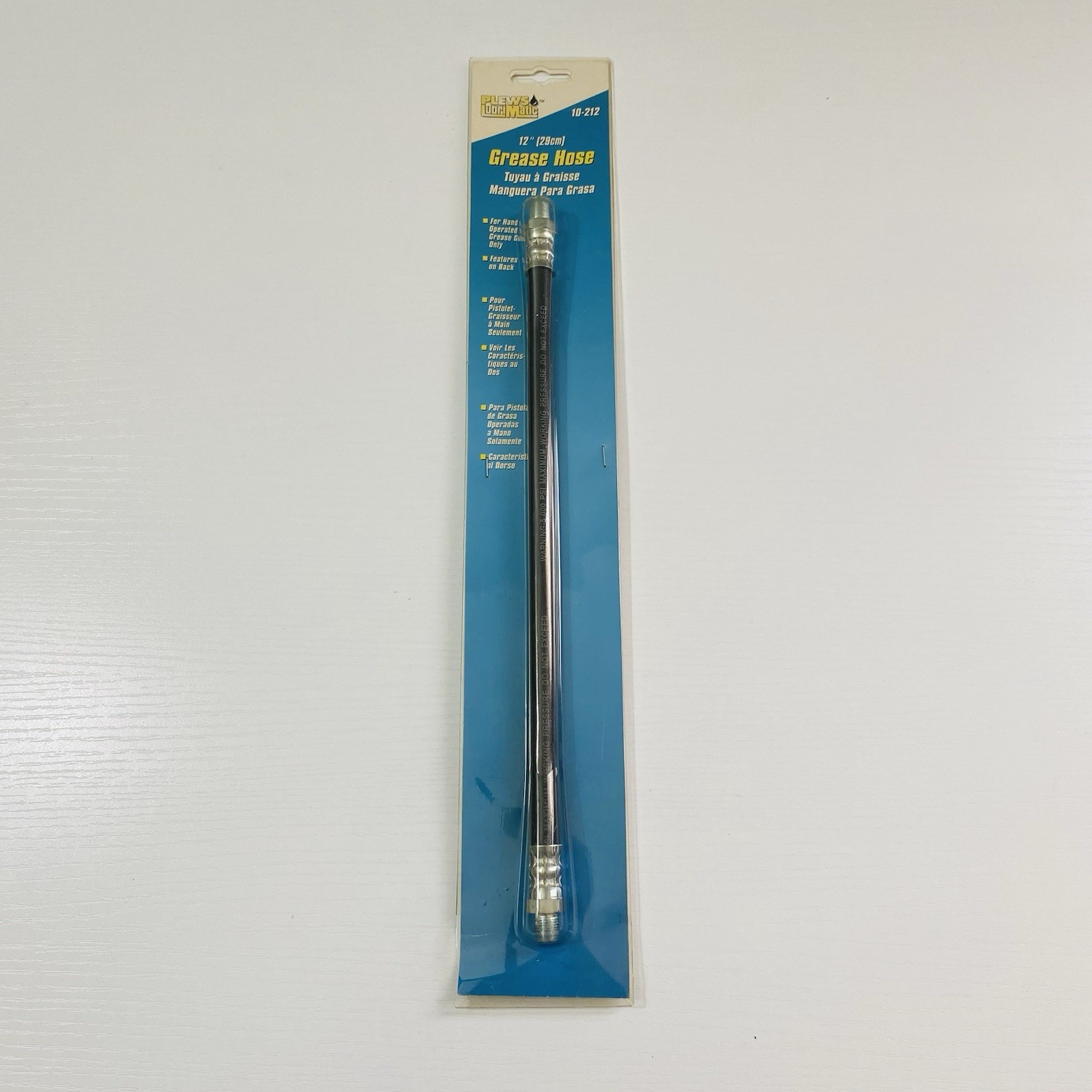 Plews LubriMatic 12" Grease Hose 10-212 for Hand Operated Grease Guns Only NOS