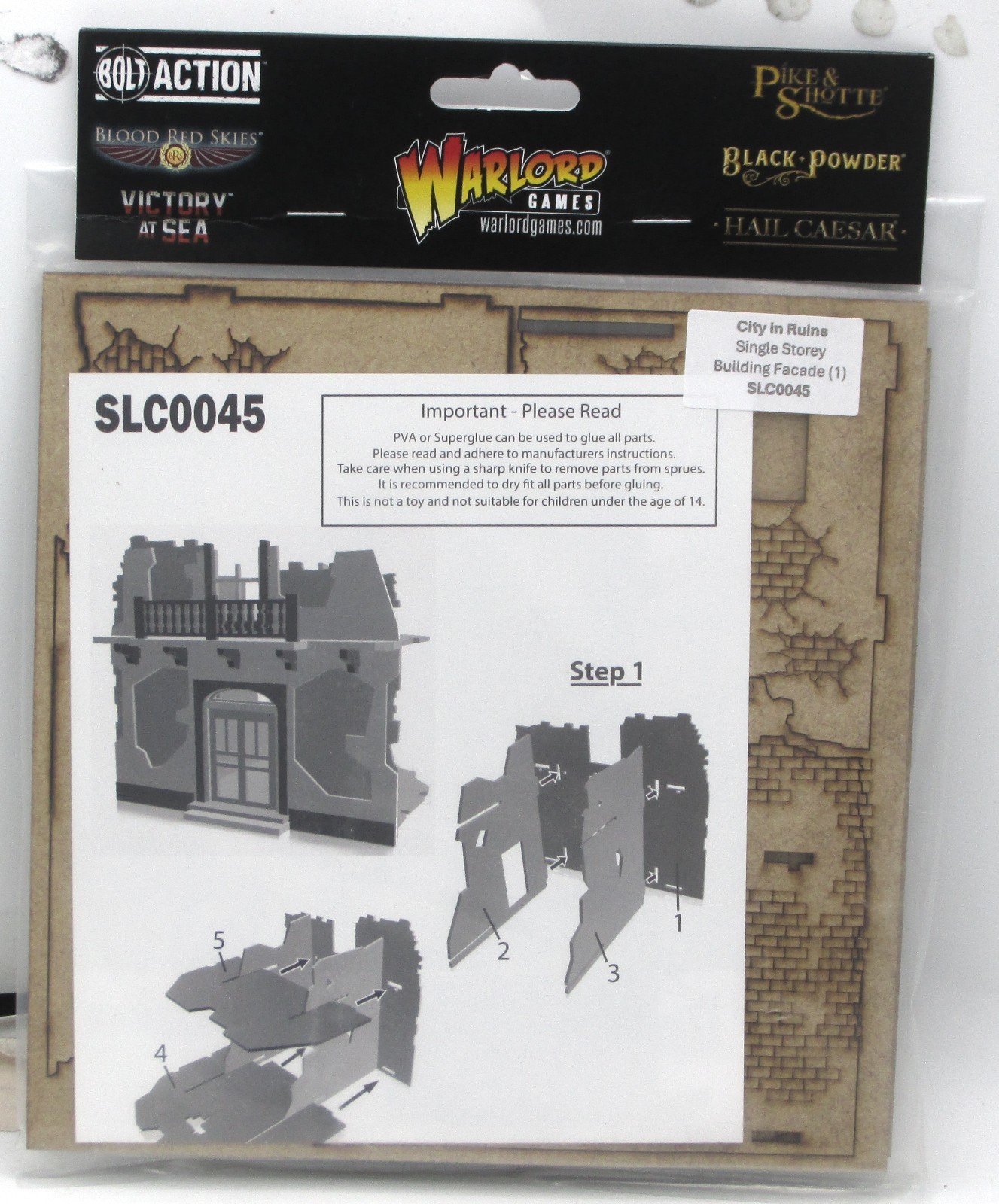 Skytrex SLC0045 Single Storey Building  Facade (City in Ruins) K47 Bolt Action