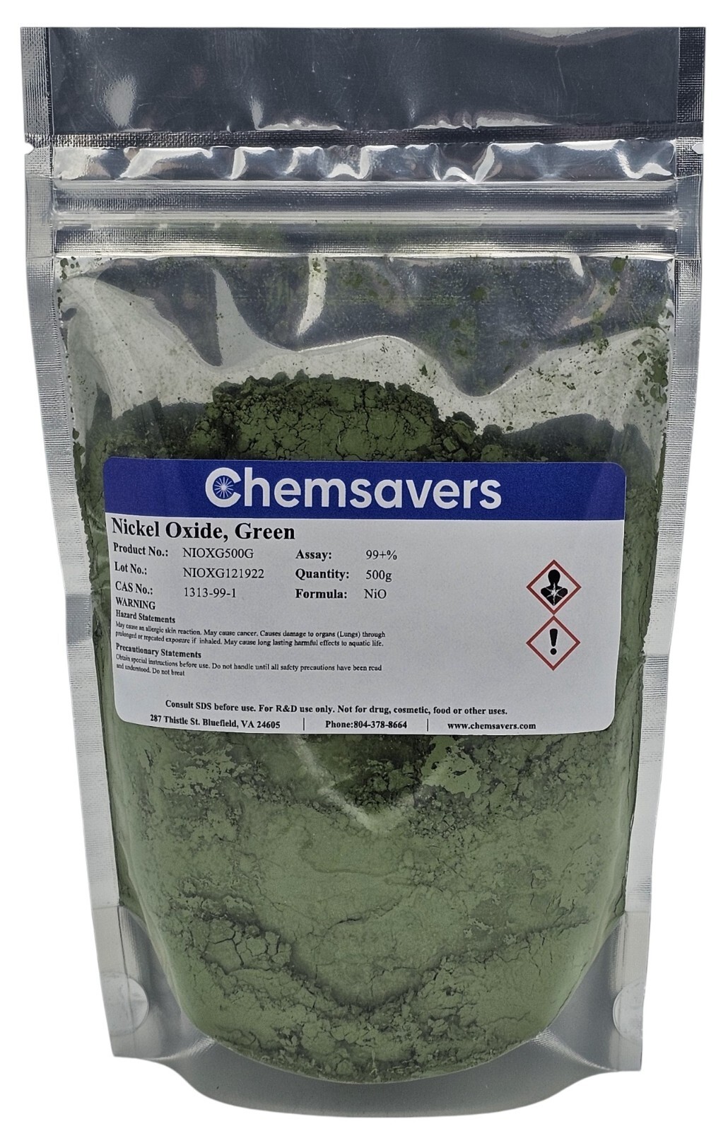 Nickel Oxide, Green, 99+%, 500g