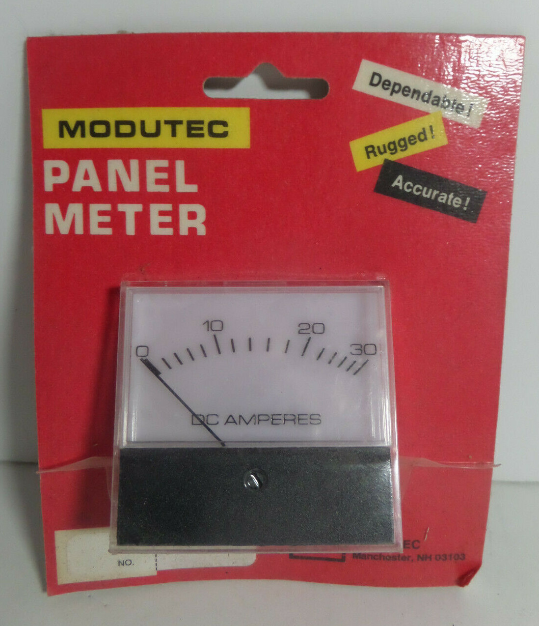 Modutec Panel Meter, DC AMP 0-30  vintage NOS
