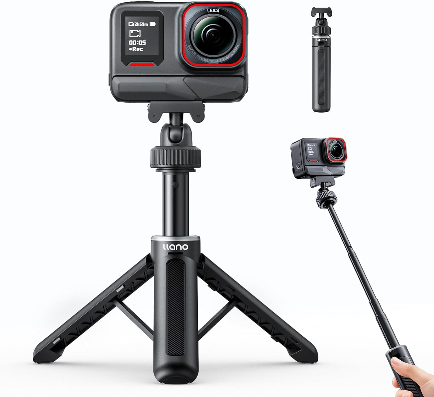 llano 16" Magnetic Action Camera Tripod for Insta 360 Ace pro 2/1, X5, X4, Mini