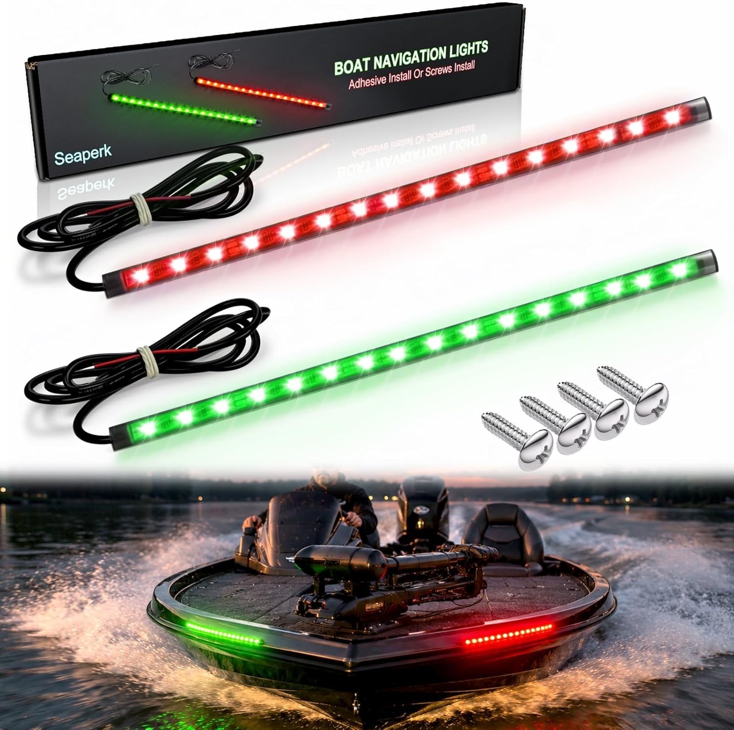 LED Boat Navigation Lights Red Green Marine Bow Lights Waterproof Strip