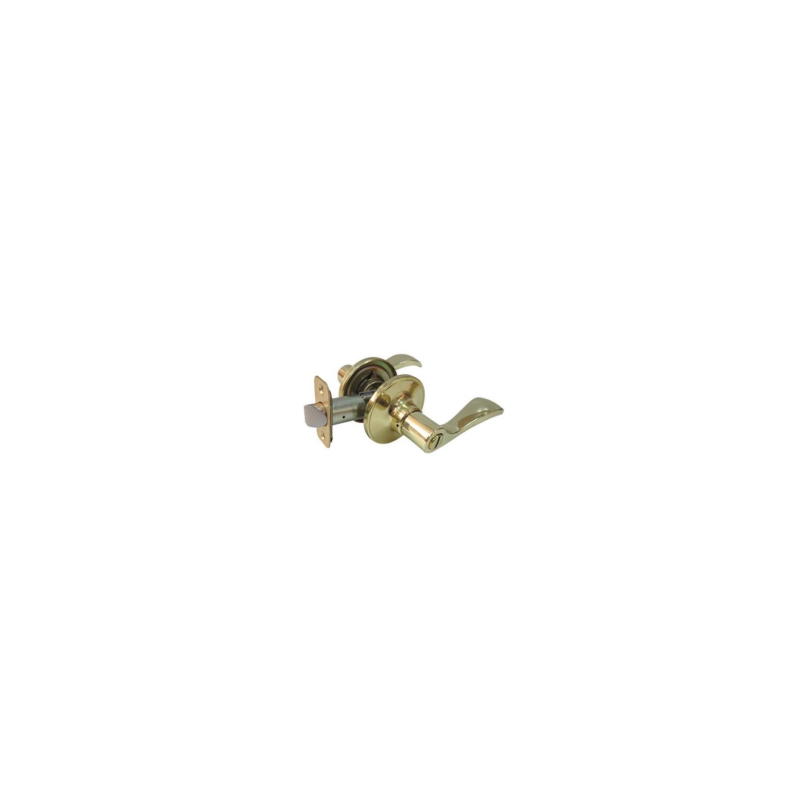 TruGuard LYE701BZ Reversible Naples Privacy Lever Lockset, Polished Brass -