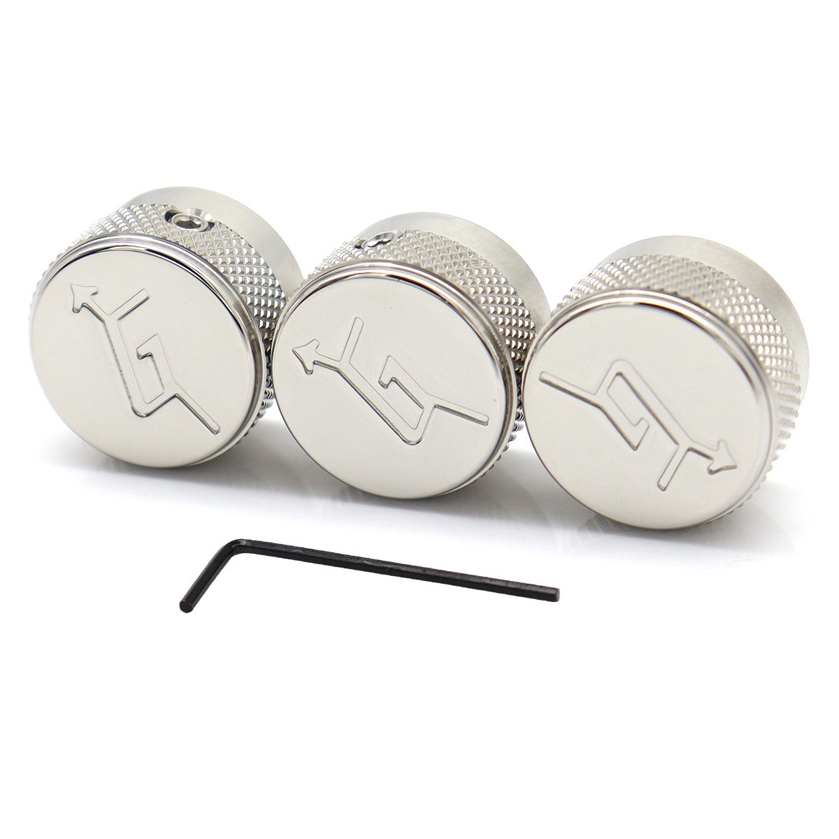3 Pcs Hollow Body Control Knob Volume Tone knobs Silver for Gretsch style guitar