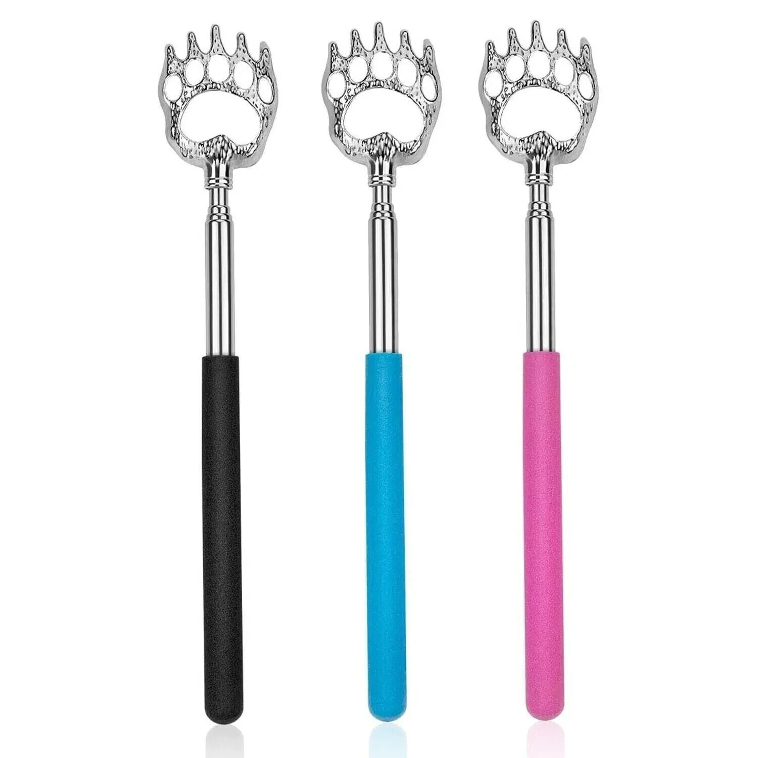 3 Pack Metal Back Scratcher Back Extendable Massager Bear Claw Telescopic New