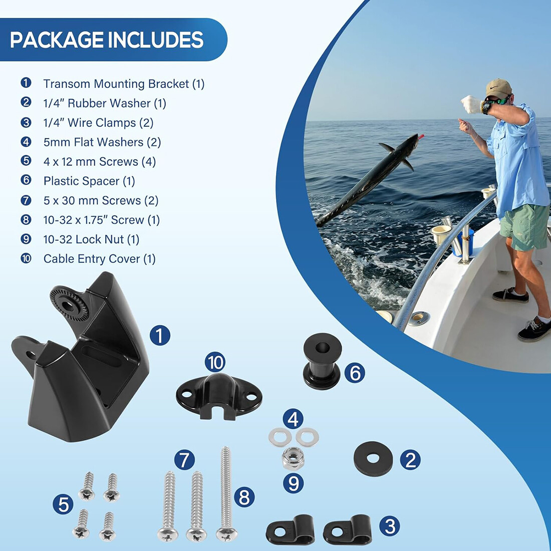 for Garmin Replacement Transom Transducer Mount Mounting Bracket 010-10272-00