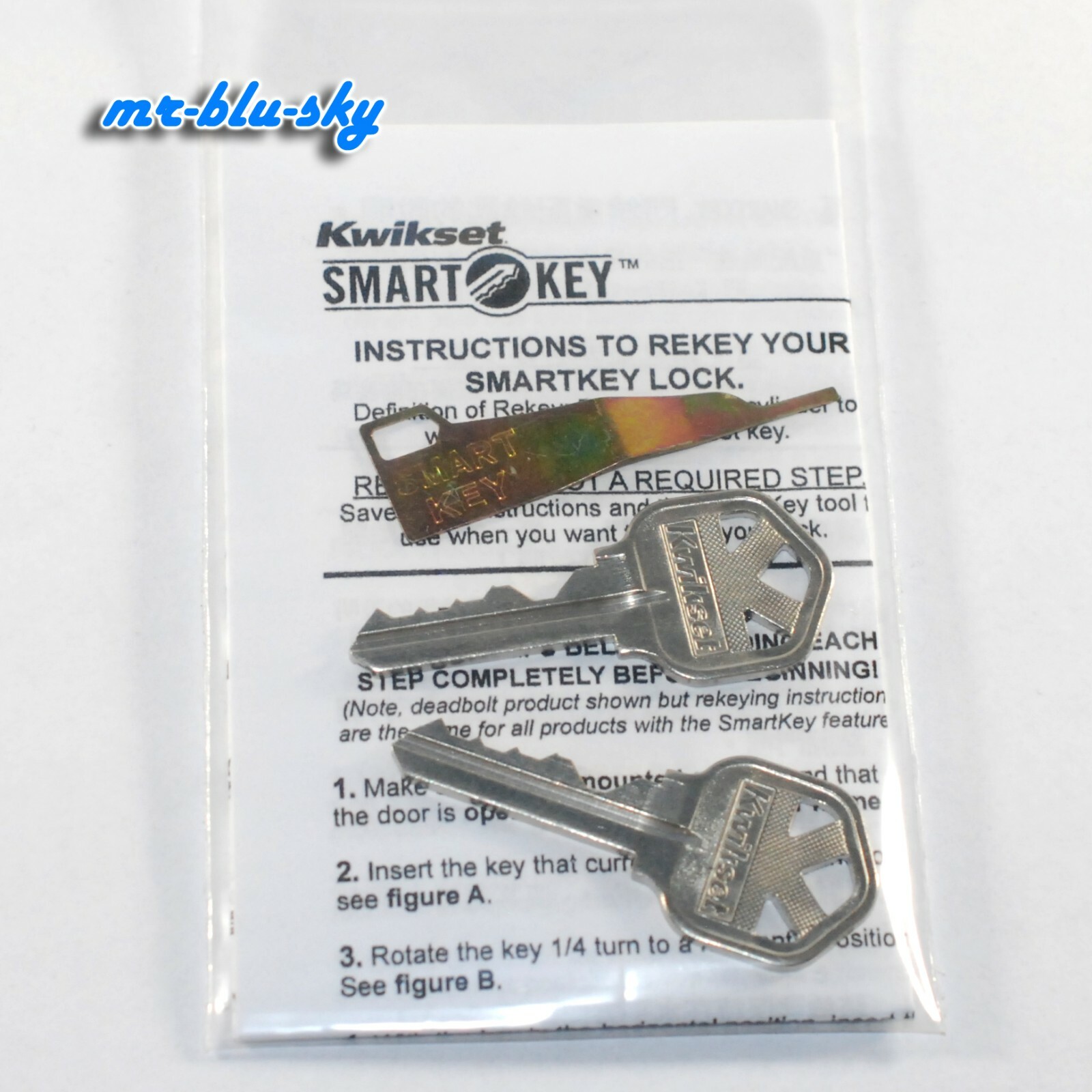 Kwikset Smart Key Rekey Kit ~ Rekey Tool ~ 2 Keys ~ With Instructions