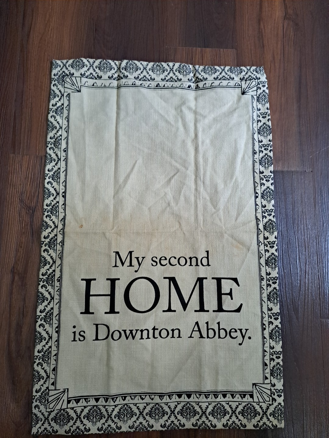 Heritage Lace Cotton Kitchen Towel " My 2nd Home Is Downtown Abbey"