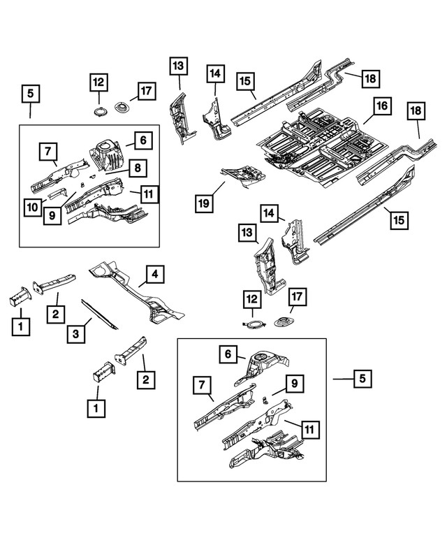 Genuine Mopar Frame Side Rail Right 68081908AG
