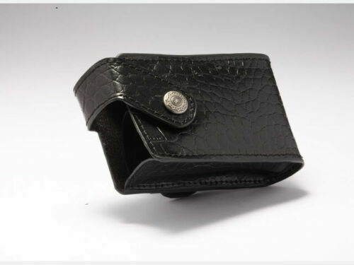 Medtronic MiniMed Genuine Leather Pump Case Holster Black Crocodile Pattern