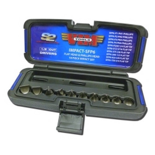 Vim Products IMPACT-SFP6 10pc Half Cut Screwdriver Set- 3/8" Sq. Drive