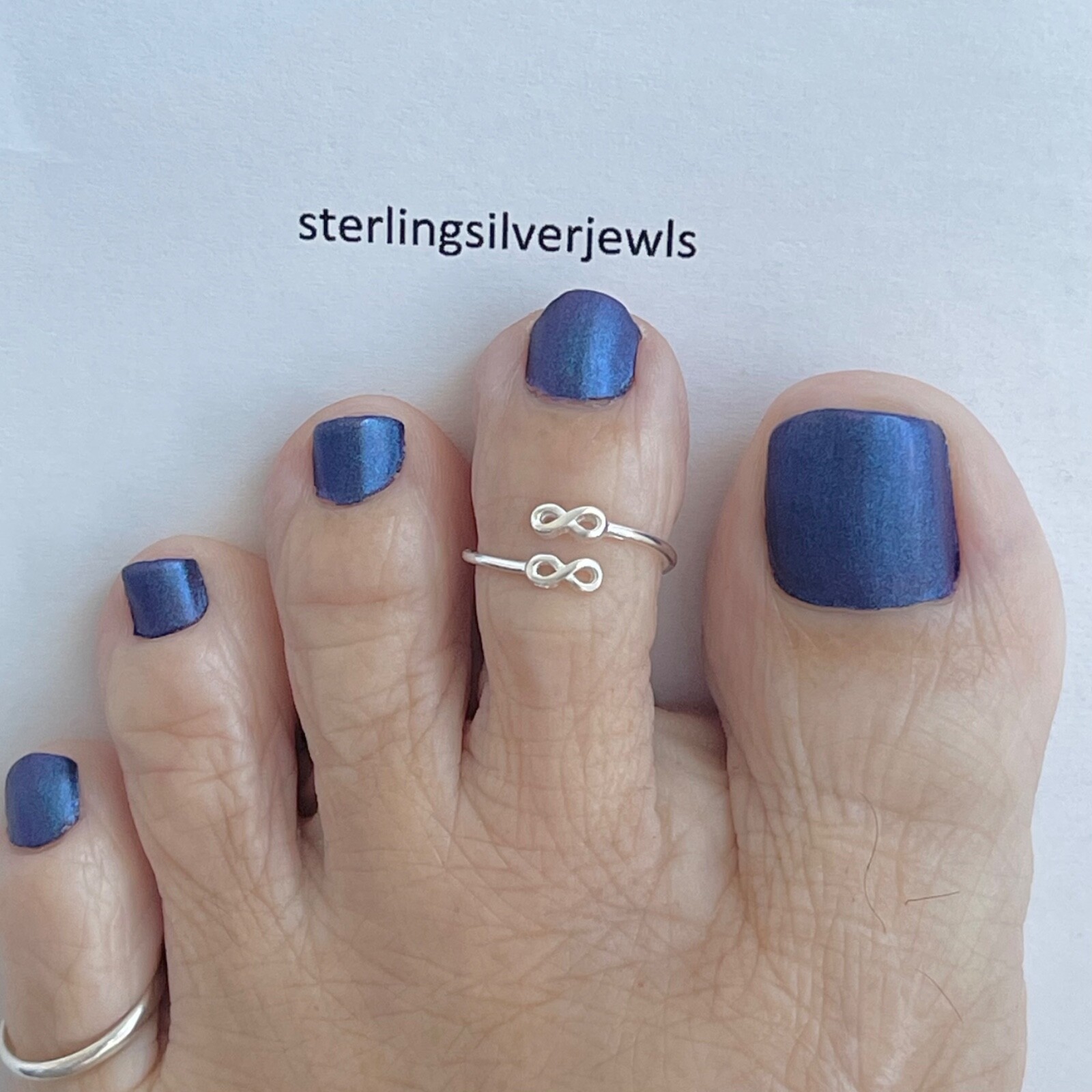 Sterling Silver Double Tiny Infinity Toe Ring, Silver Rings, Infinity Ring