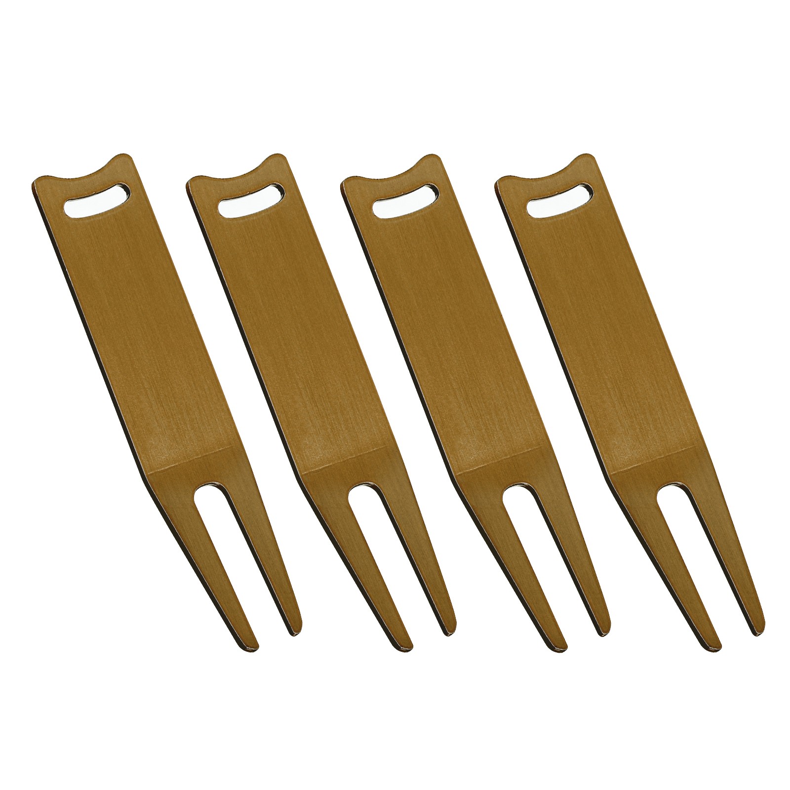 4Pcs Metal Bending Golf Divot Repair Tool Metal Golf Fork Curved Spit Brass
