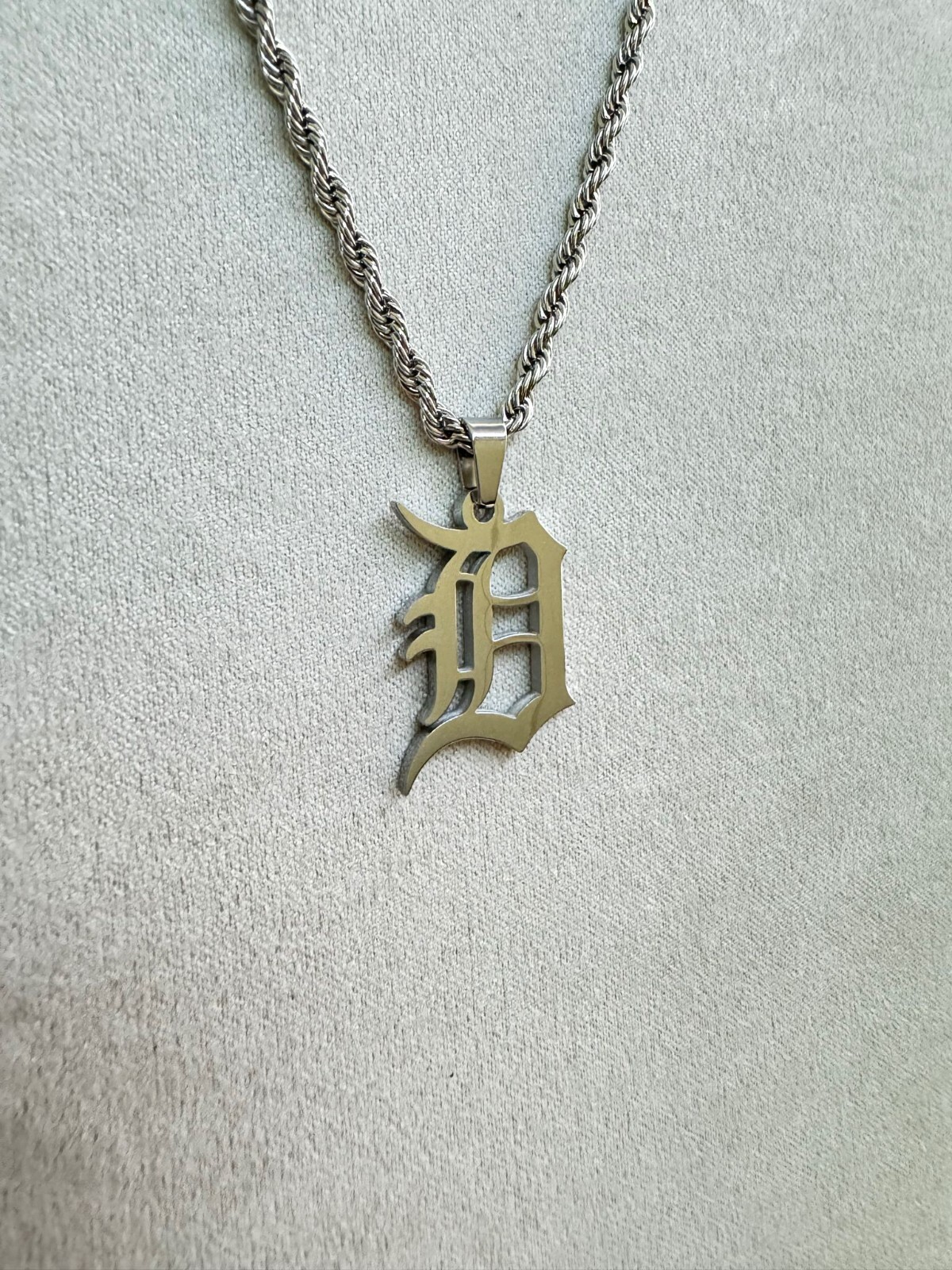 Detroit Tigers Necklace - Detroit D Necklace - 3mm Rope - 22" Chain MLB Baseball