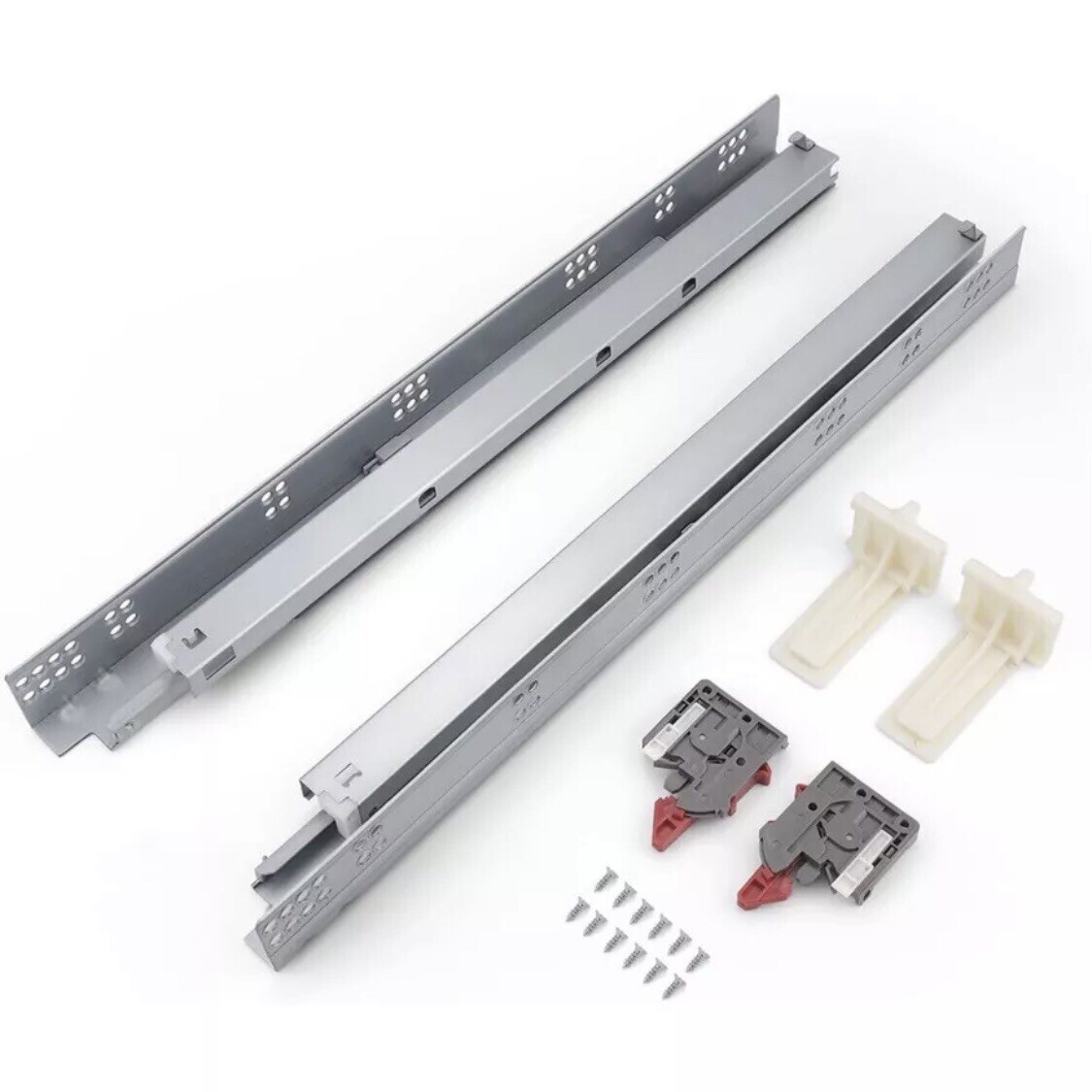21" Drawer Slides, Soft Close, Full Extension Rails With Locking Device (1 Pair)