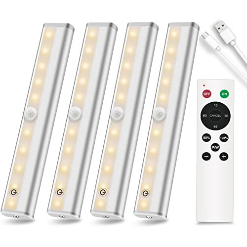 Under Cabinet Lighting, Wireless Rechargeable Under Counter Lights with 4 Pack