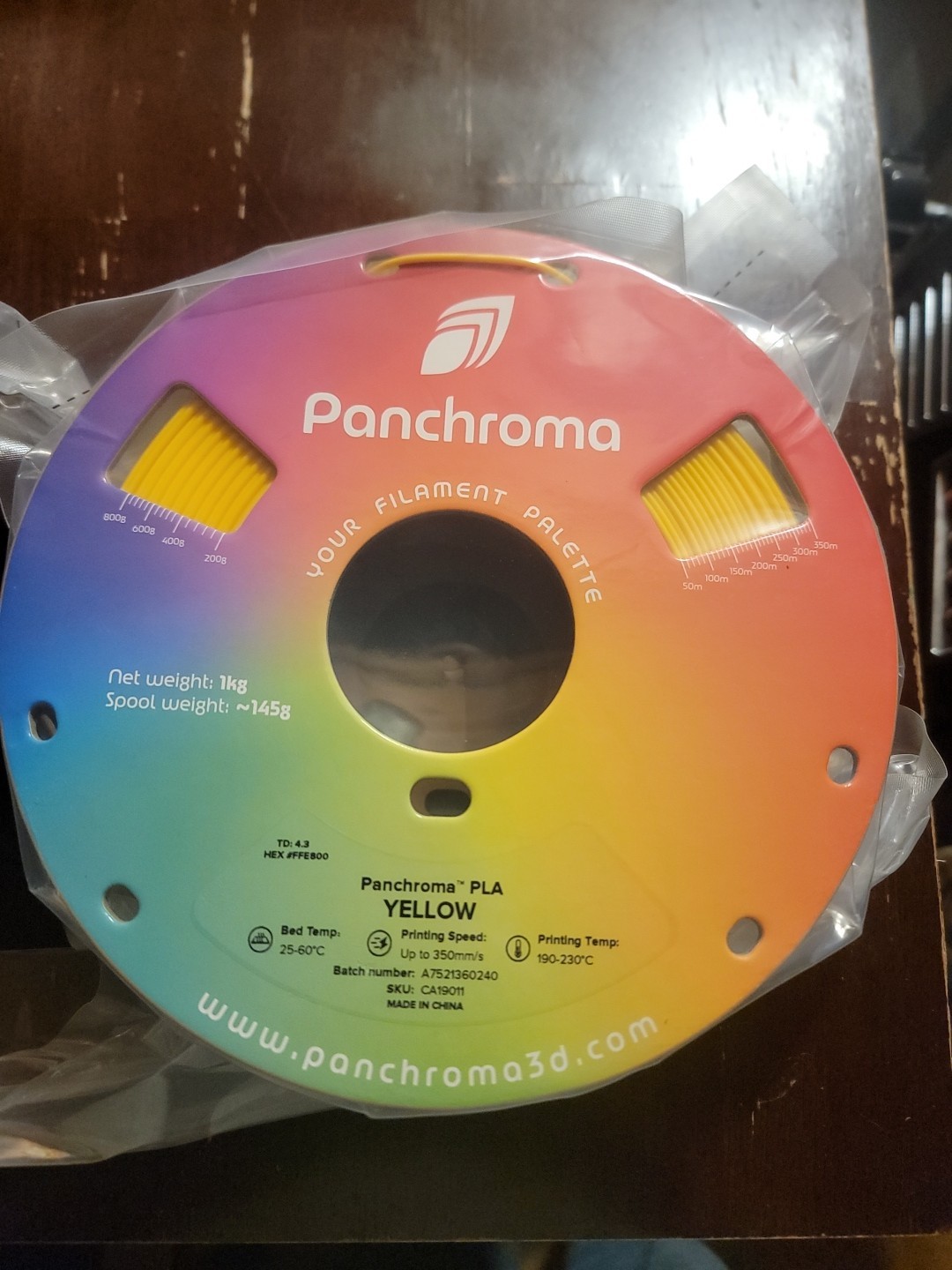 Panchroma 3D Printer Filament Yellow