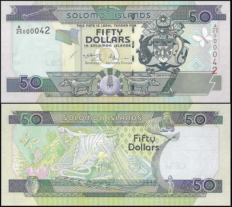 Solomon Islands 50 Dollars ND(2001) P24 UNC / low #s