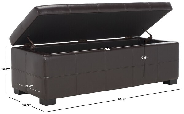 Safavieh MAIDEN LG TUFTED STORAGE BENCH, Reduced Price 2172756316 HUD8229A