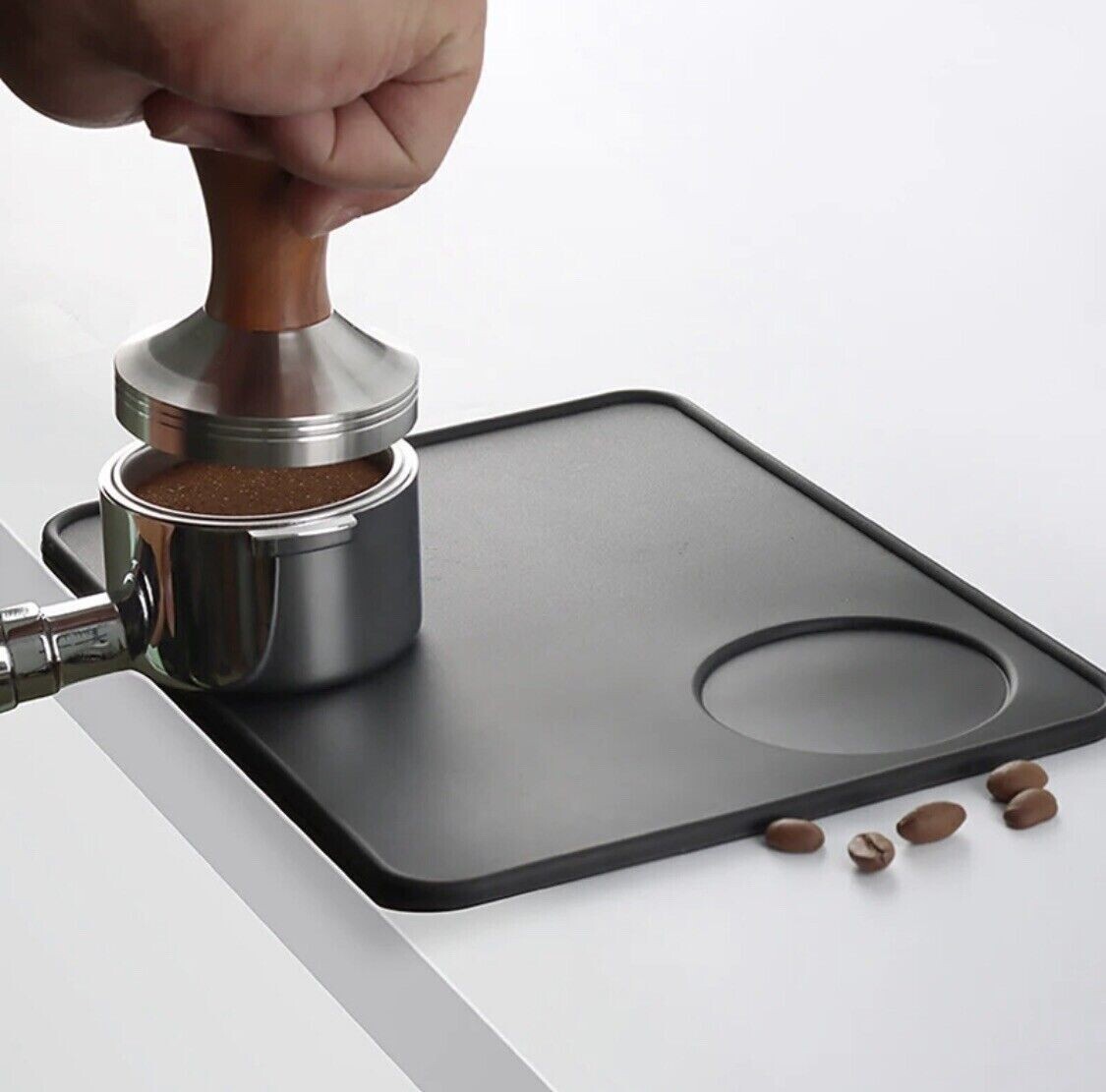 Coffee Espresso Flat Tamping Tamper Mat Black Food Grade Silicone Rubber 8x6