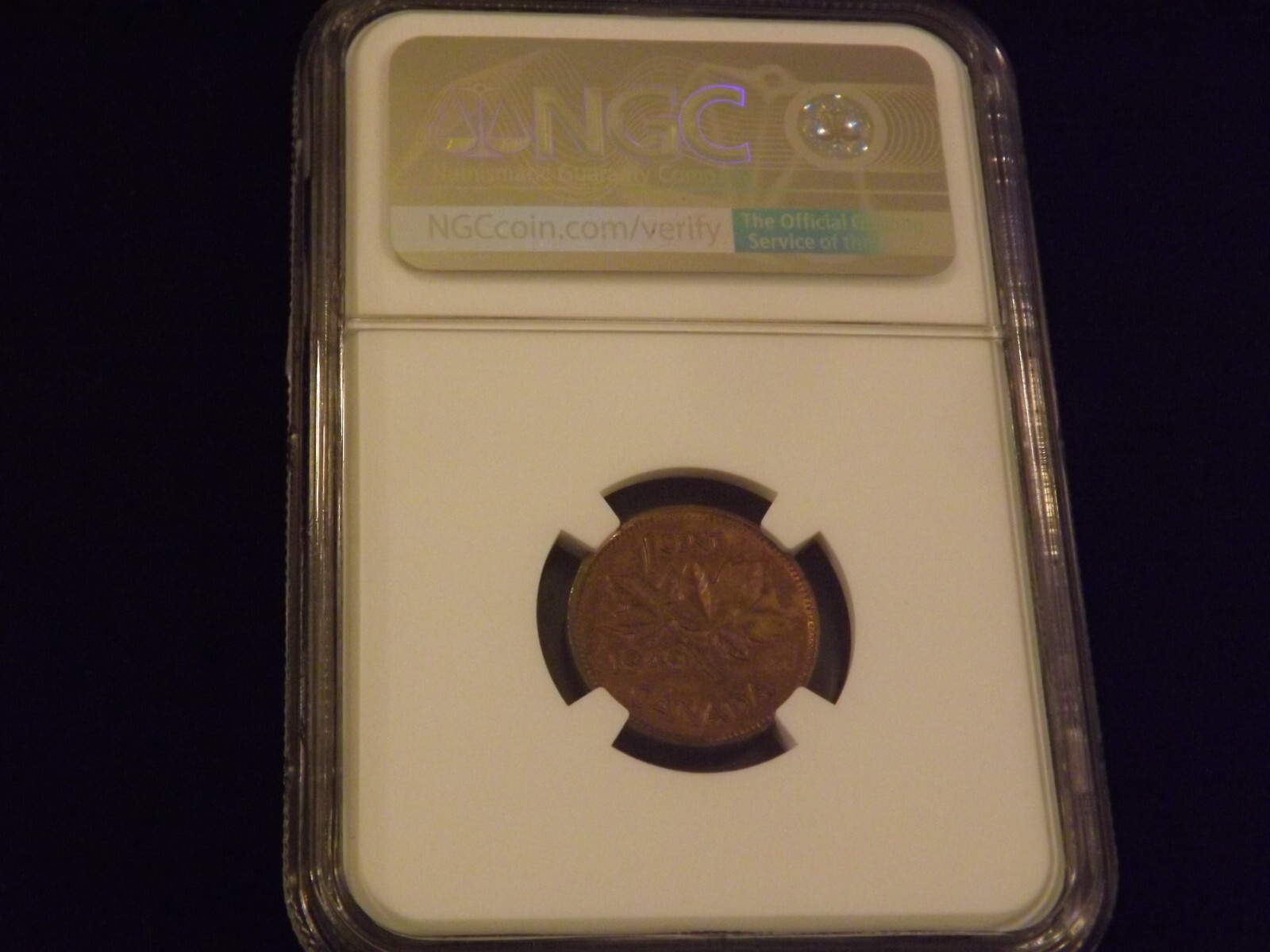 1949 1C CANADA PCGS MS 62 BN