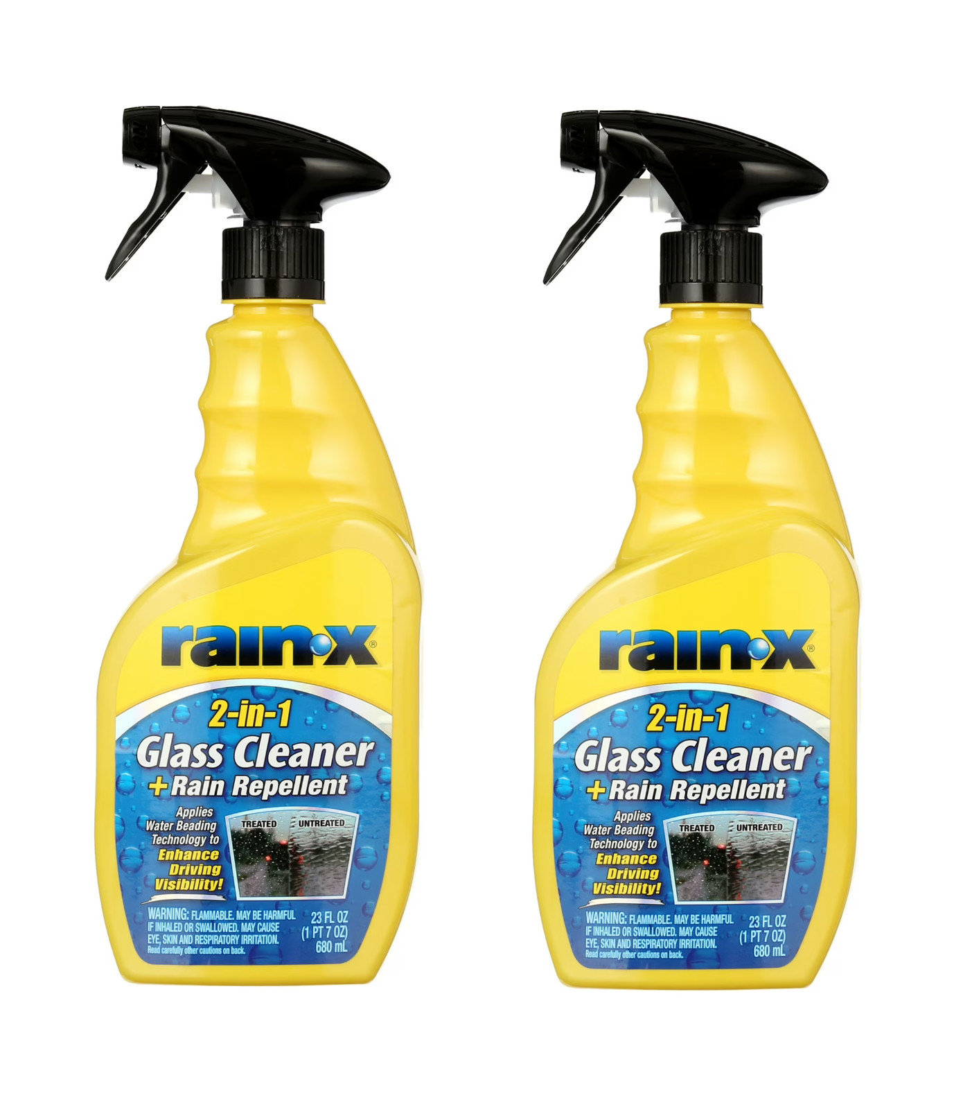 Rain-x Glass Cleaner + Rain Repellent, 23 oz - pack of 2