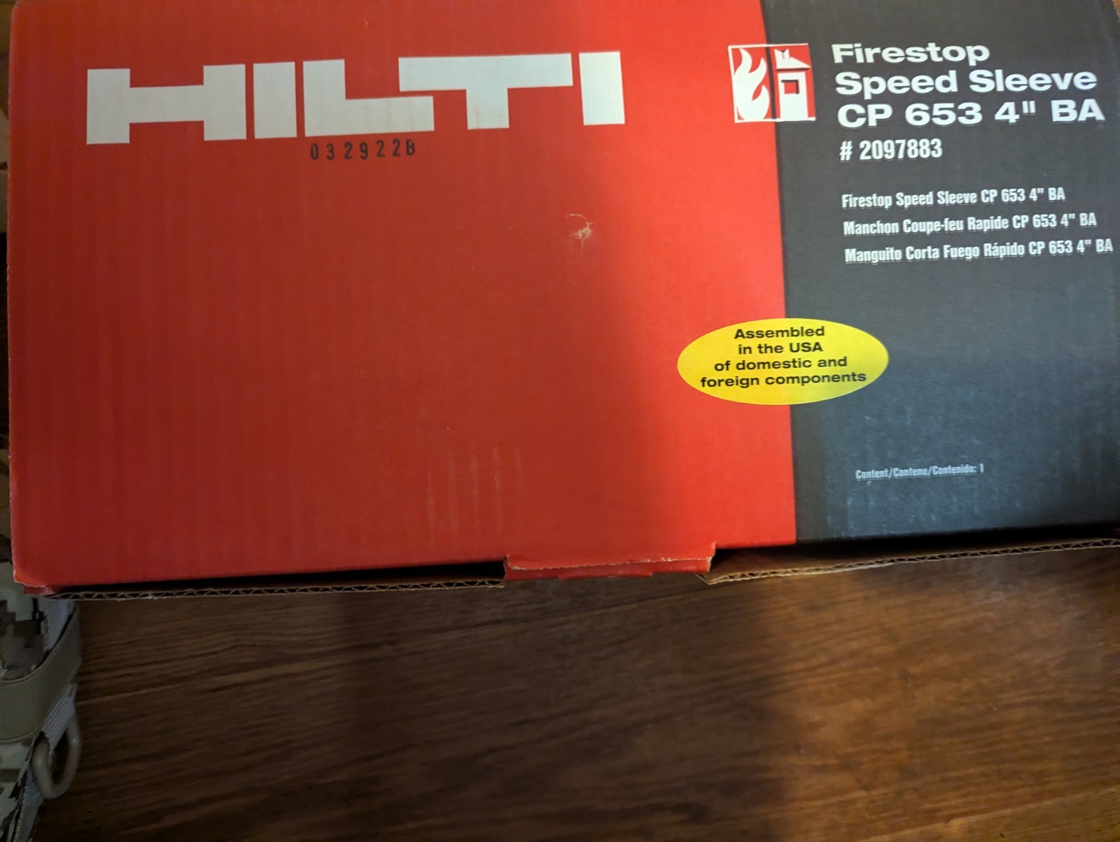 Hilti 2097883 Firestop Speed Sleeve CP 653 4" firestop fire Protection Systems